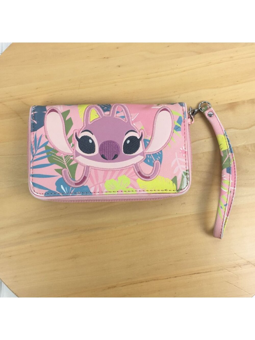 Disney Angel Wristlet Wallet Pink Tropical Lilo & Stitch Clutch
